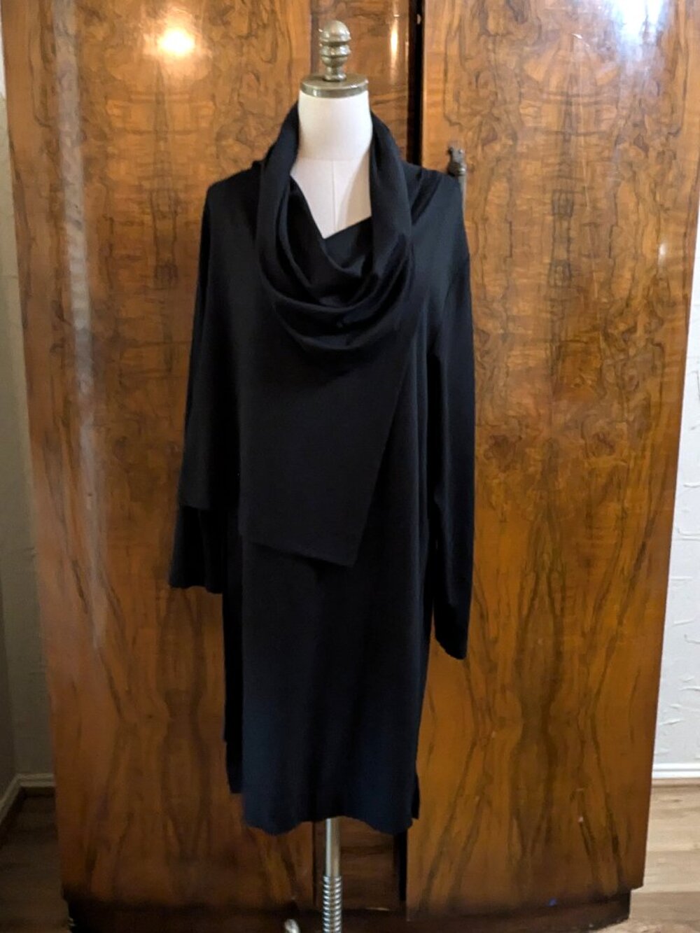 Bryn Walker Pita Modal Ponte Cowl Neck Asymmetrical Tunic Oversized Size XL